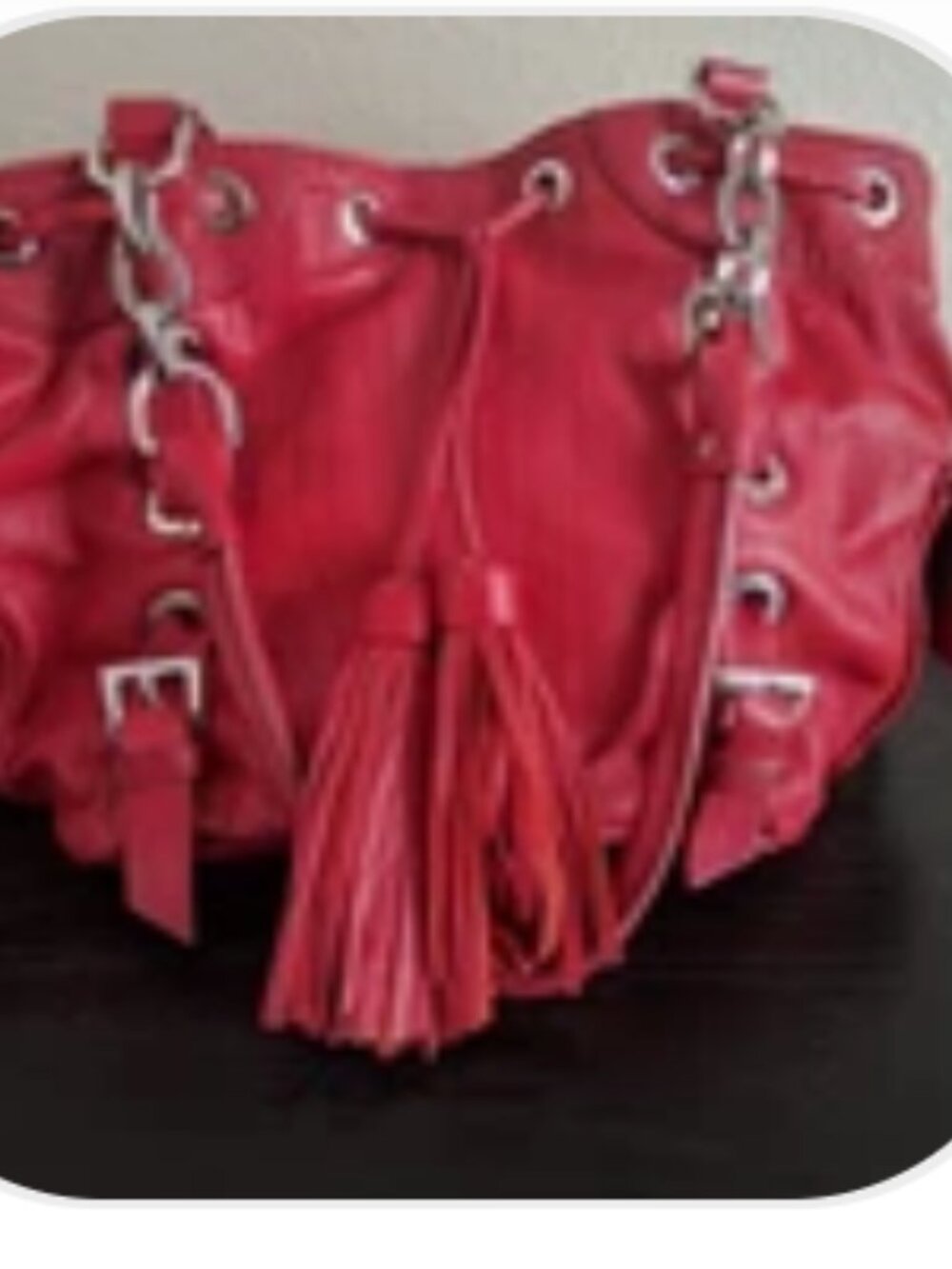 Adrienne Villadini Red Leather Purse/Handbag